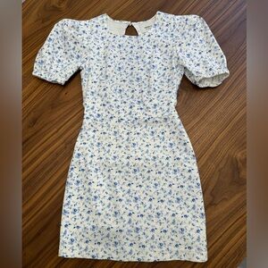Blue and White floral Mini Dress